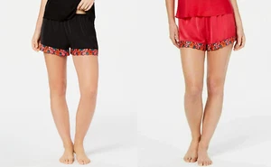 INC Women's Embroidered Trim Pajama Sleep Shorts, Assorted Colors - Picture 1 of 7