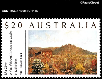 AUSTRALIA 1990 SC 1135 $20 FURGONETA DE PINTURA JOHN GLOVER DIEMAN'S LAND MULT MNH/OG EN MUY BUEN ESTADO Foto 1 de 2