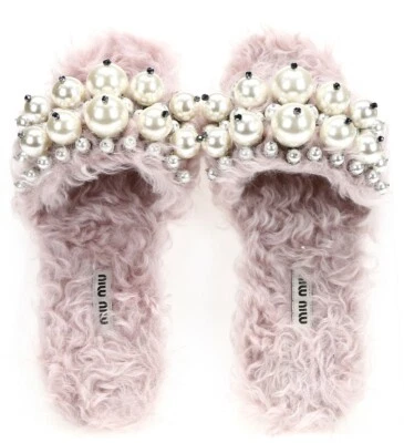 Zapatilla plana informal sin cordones de piel sintética adornada nacarada MIU MIU talla 36,5 Foto 1 de 4