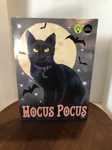 Halloween Hocus Pocus Black Cat Talking Illuminated Sound Picture Canvas Video - Picture 1 of 4