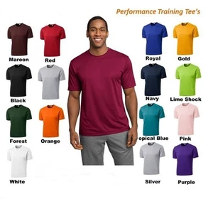 MEN'S MOISTURE WICKING DRY FIT Workout Running Short Sleeve T-SHIRT NEW ST350 - Picture 1 of 24