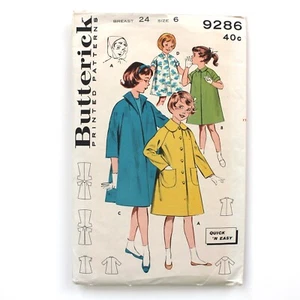 Abrigo Butterick 9286 Manga Raglán con Capucha Impermeable De Colección Años 60 Patrón de Costura Talla 6 - Imagen 1 de 2