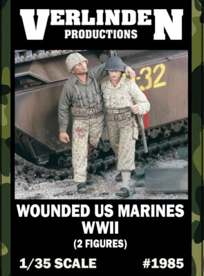 1/35 Wounded USMC Marines WWII (2 Figures/Set) VERLINDEN #1985 Resin Kit - Image 1 of 2
