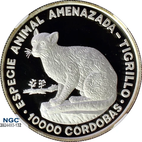 1990 Nicaragua S10KC Tigrillo NGC PF 68 UCAM Cover