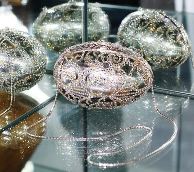 Judith Leiber Faberge Original Filigree Museum Egg Minaudiere Purse Shoulder Bag - Image 1 of 4