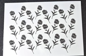 Fiori di papavero stencil senza cuciture riutilizzabile mylar ricordo giorno papavero esercito - Foto 1 di 3