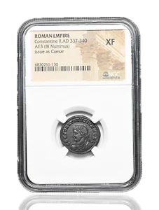 ROMAN EMPIRE. Constantine II, AD 337-340. Æ3, Campgates, NGC XF - Picture 1 of 2