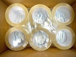 6 Rolls Shipping Packaging Box Clear Sealing Tape 1.8 mil 2" x 110 Yards - Picture 1 of 3