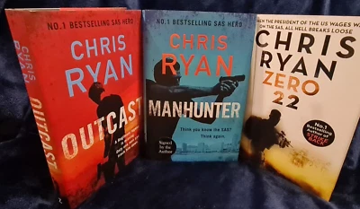 Chris Ryan Hardback Book Bundle x 3, With A Signed Copy of Manhunter - Brand New - Image 1 of 4