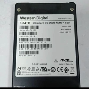 WD 3.84TB SSD NVME U.2 SN640 WUS4BB038D7P3E3 Ultrastar R1110012 - Picture 1 of 2