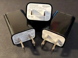Pack Of 3 Amazon Original 5W 5V 1A USB Wall Charger FANA7R Black Kindle Fire NEW - Picture 1 of 2