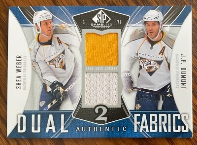 2009-10 WEBER/DUMONT SP GAME USED DUAL AUTHENTIC FABRICS #AF2-DW PREDATORS #/100 - Image 1 of 2