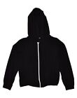 Benetton Womens Zip Hoodie Sweater Uk 6 Xs Black Polyamide Ba86