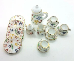Doll House Accessories 1:12th Miniature - (Set 9) 17 piece Ceramic Dinner Set - Picture 1 of 2