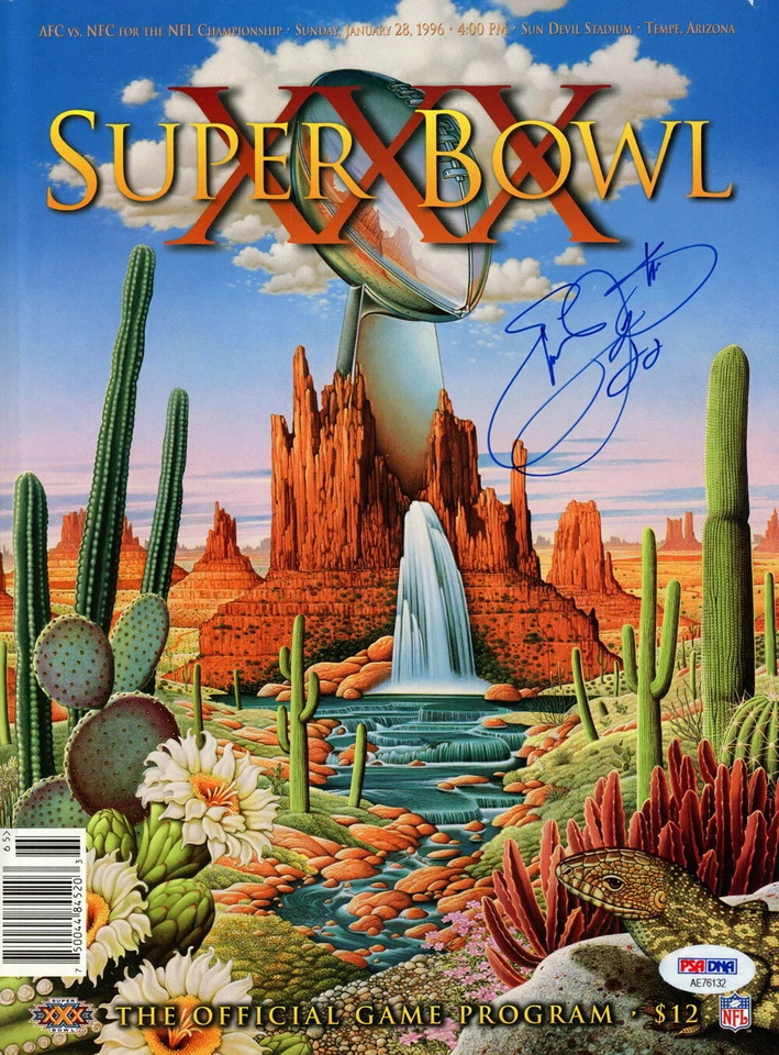 Emmitt Smith Autographed/Signed Super Bowl XXX Program PSA 37396 - Image 1 of 2
