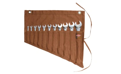 IVPET5805 Wrench Organizer Tool Bags Pouch Roll Up Storage String Garage Canvas 11 Pockets