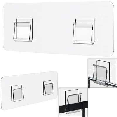 Pack de 2 pegatinas adhesivas de repuesto para carrito de ducha con 2 ganchos planos para cocina Foto 1 de 4