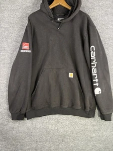Carhartt Hoodie Herren Large schwarz Loose Fit Fleece gefüttert Pullover Sweatshirt EX - Bild 1 von 7