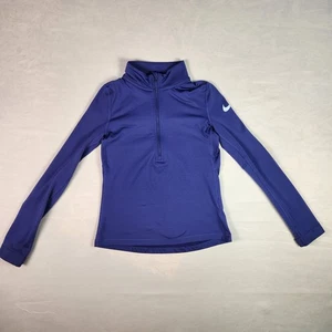 Nike Pro Dri Fit Girl's Purple Long Sleeve 1/2 Zip Pullover Sweater Size M - Picture 1 of 8