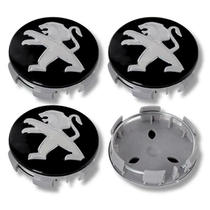 Peugeot Alloy Wheel Centre Cap Hub x4 60mm Black Flat 307 308 406 407 408 508 - Picture 1 of 12
