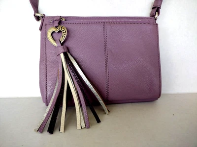 Bolso Bandolera BRIGHTON Barbados City Bag Organizador Cuero LAVANDA Foto 1 de 4