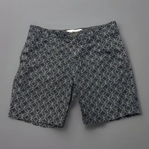 Parke Ronen Shorts Mens 30 Black Flat Front Slim Fit Geometric Pattern Casual - Picture 1 of 10