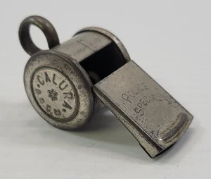 *B1) Rare Antique German Police Special Metal Whistle Calura DRGM Germany - Bild 1 von 10