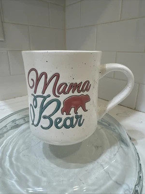 Taza de café Mama Bear con estampado animal por etiqueta de gres taza grande rosa Foto 1 de 4
