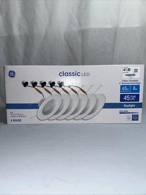 6 luces LED clásicas GE RS6 65w reflector interior 6” Downlight empotrado NUEVO Foto 1 de 2