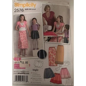 Simplicity Pattern 2576 Size HH Child Girls 3 4 5 6 Skirts UNCUT - Picture 1 of 3