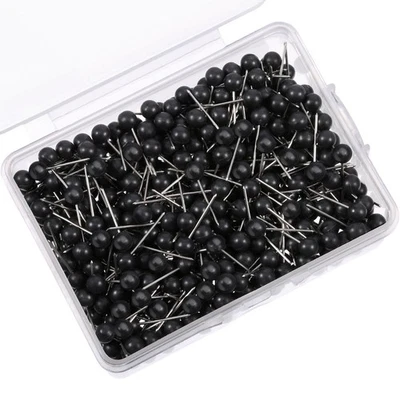 500 Pack Map Push Pins Bulk 1/8 Inch Black Map Tacks Traveling Bulletin Board... - Image 1 of 4
