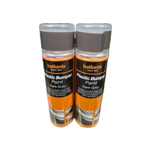 PINTURA PLÁSTICO PARACHOQUES GRIS OSCURO PINTURA EN AEROSOL 300ML HALFORDS X2 - Imagen 1 de 3
