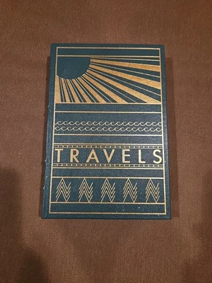 Franklin Library Travels by Michael Crichton 1988 Signed First Edition Leather Foto 1 de 4