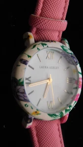 LAURA ASHLEY FLORAL BEZEL NEW BATTERY AND 9" PINK STRAP - Bild 1 von 5