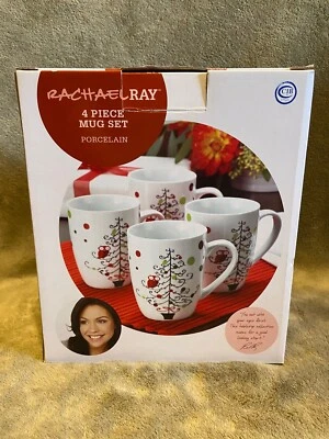 NUEVO Rachael Ray Holiday Hoot's Tazas Árbol Decoradas (4) Café Té Chocolate Caliente Foto 1 de 4