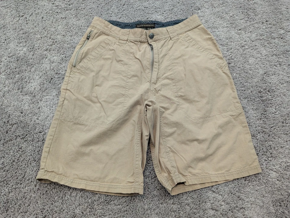Royal Robbins Chino Shorts Mens 30 Beige Zip Pockets Casual - Image 1 of 4