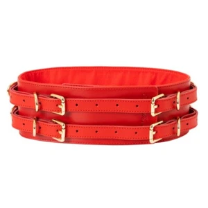 Leather Waist Belt. Red - Picture 1 of 25