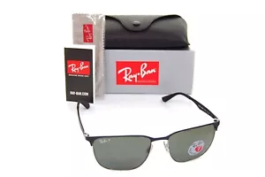 Ray-Ban Occhiali da Sole Uomo POLARIZZATI RB3569 9004/9A 59mm Quadrati Metallo NERO VERDE - Foto 1 di 13