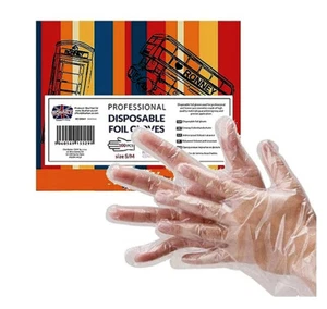 100 PZ GUANTI MONOUSO POLIETILENE S/M RESISTENTI usa e getta plastica cosmetici - Foto 1 di 1
