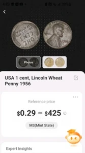1956 Lincoln Wheat Error “L” In Liberty Touching Rim Struk in Bronze 3.1. Grams - Picture 1 of 8