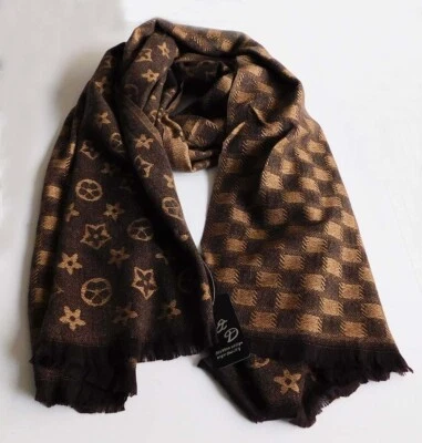 Nueva Moda Invierno Diseño de Lujo Doble Cara Cashmere Sensación Suave Bufanda/Marrón Foto 1 de 4