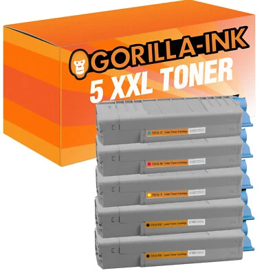 GORILLA-INK 5x Cartucho de tóner XXL para Oki C610 C610CDN C610DN C610N