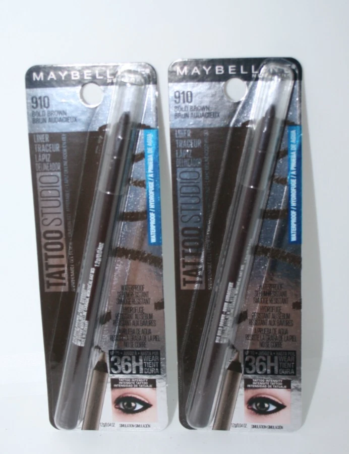 Maybelline Tattoostudio Waterproof Long Wearing Eyeliner Pencil Bold Brown