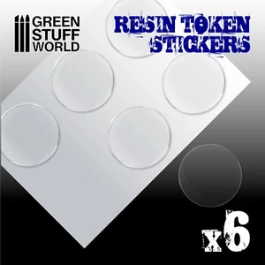 6x CABUCHONES 50mm - pegatina transparente juegos de mesa hobby sticker token - Imagen 1 de 3
