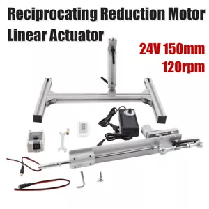 Attuatore lineare motore riduzione reciproca 24V 150mm 120rpm corsa regolabile - Foto 1 di 8