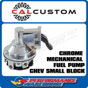 Cal Custom Small Block CHEV Chrome Mechanical Fuel Pump 80 GPH - Picture 1 of 2