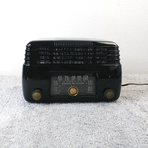 GE General Electric Tube Radio Model 200 Bakelite Black AM Vintage Working - Picture 1 of 12