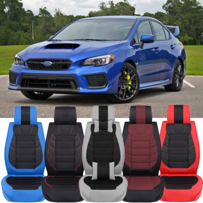 For Subaru WRX STI Full Set Leather Car Seat Cover 5 Seat Front Rear Cushion A++ - Image 1 of 4