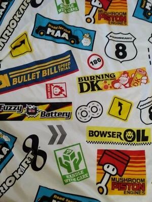 Sábana bajera MarioKart tamaño doble Nintendo licencia oficial 2015 individual plana defectos Foto 1 de 4