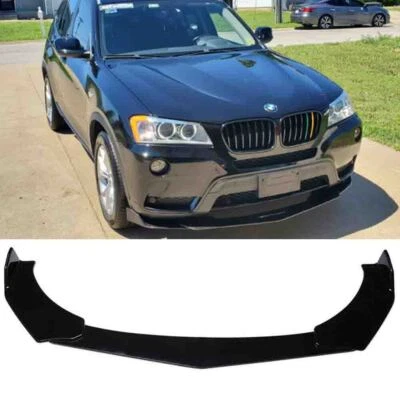 For BMW iX X1 X2 X3 X6 X7 Front Bumper Lip Spoiler Splitter Kit Glossy Black Foto 1 de 4